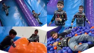 Inflatable indoor play for kids bouncing slides gaint playcentre #twinbrothers  #jump #jumpnation