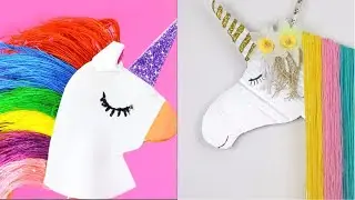 DIY Rainbow Unicorn Wall Decor - Unicorn Hair Clip Holder