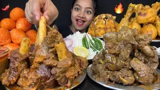 MUTTON CURRY, CHICKEN CURRY, FISH CURRY, CHICKEN LIVER MASALA, EGG CURRY WITH RICE ASMR 🔥 BIG BITES🤤