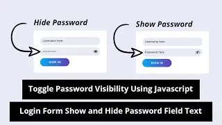 Toggle Password Visibility Using Javascript | Login Form Show Hide Password Field Text