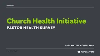 Church Health Initiative - Pastor Health Survey