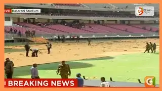 Mourners clear out of Kasarani Stadium after police lob teargas