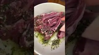 Garlic rosemary herbed rack of lamb for dinner, easy 6 ingredients lamb main dish, meat falls off