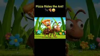 Pizza Rides a Giant Ant 🐜🍕 | Funny Cartoon Comedy | Funny Food World