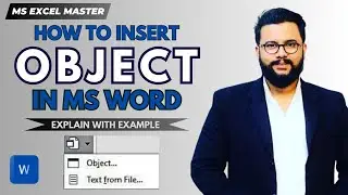 Explain MS Word Object Group | Insert Object Option in MS Word