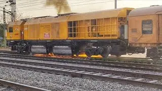 Rail Grinding Machine (RGM) used by Indian Railways. This specialized maintenance-of-way vehicle
