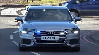 West Midlands Police, Roads Policing Unit, Unmarked Audi A6, responding to an emergency incident.