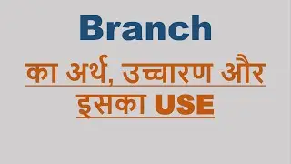 Branch  ka kya matlab hota hai, Branch meaning in Hindi