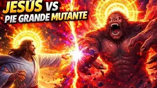 Jesucristo destruye a pie grande , Libranos del mal , Amen  #anime #viral #dios #bigfoot #god #ia 