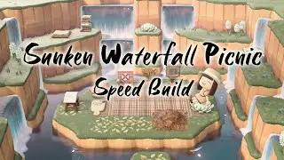 Sunken Waterfall Picnic Speed Build | Animal Crossing New Horizons