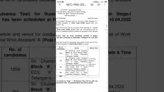 NFC WORK ASSISTANT 2 STAGE EXAM DATE ISSUE 10 APRIL 2022