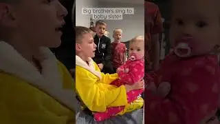 Brothers sing in harmony to baby sister and she starts dancing Viral Africa Song 😭#shorts