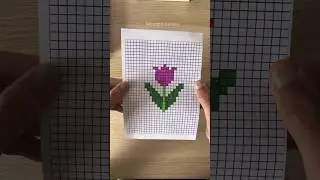 How To Draw Tulip Flower Easy | Spring Card Ideas | Tulip Pixel Art #tulipflower