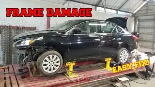 Rebuilding A Wrecked 2017 Nissan Sentra with frame damage {part 1]