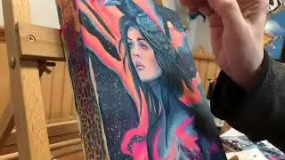 SPED UP LIVE STREAM COMPILATION | Acrylic Painting of 