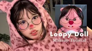 Maquillaje de la peluchita viral rosa con lentes 🎀 Loopy Doll Makeup Tutorial ☆