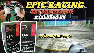 MINI PROJECTOR H4 PALING TERANG EPIC RACING H4 ZE5 DAN ZE5PRO CAHAYANYA TERANG BANGET