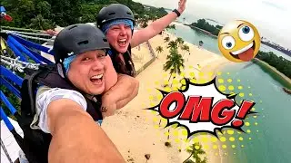 SINGAPORE SENTOSA Giant Swing Experience - Almost threw up!!!