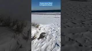 Amazing Frozen Jersey Shore at Brigantine Beach 🏖️⛱️ Nature beauty Atlanta City. #usa#newjersy #sea