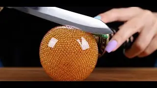 ASMR SWORD Glass Cutting Fruit Soothing Sounds Orange