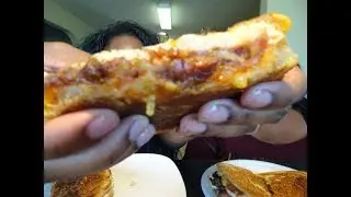 Cook With Me / Mukbang | Adult Grill Cheese with Caramelized Onions, bacon, and peppercorn turkey