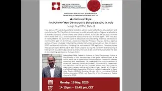 Audacious Hope - A Talk by Professor Indrajit Roy, 19.05.2025