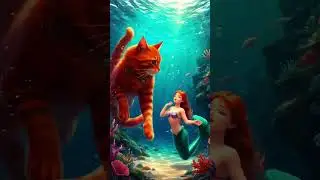 well cat and mermaid