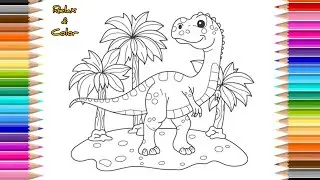 Relax & Color | Dinosaur Coloring Page 🦕 | Simple & Relaxing Coloring