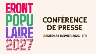 Conférence de presse | Front Populaire 2027 | En direct de Tours