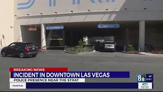 Police presence near the Strat after robbery in the area