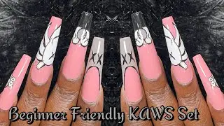 Beginner Friendly Gray Kaws Set | Gel~X Nails🩶