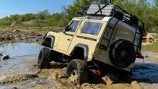 Off Road Muddy Adventure With Defender D90 RC 1/10 Scale 2 #Shorts