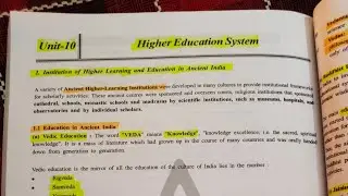 Unit 10, Higher Education System// UGC NET paper 1// SET VVI notes 