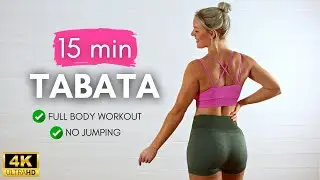 15 MIN NO JUMPING TABATA WORKOUT | Intense Full Body Workout At Home