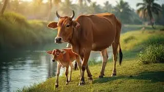 தாய்பசுவின் அன்பு 💕 #ai #aiviral #cow #பசு #humanity #grok #aivideo #calf #4k 