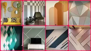 geometric wall painting ideas //Wall Painting Design Ideas for Bedroom and Living Room.