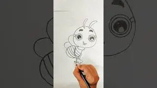 How to draw Cute Honey bee/Cartoon Art#shorts #yutubeshorts
