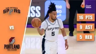 Stephon Castle - 16 Points, 9 Assists, 5 Rebounds vs Trail Blazers - 2025-26 Regular Season
