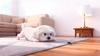 Tiny Puppy vs ONE Fly - The Most Epic Battle You'll Ever See 😂🐶! #puppy #funny#comedy #action #hero 