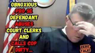 Obnoxious PRO SE Defendant Abuses Court's Clerks AND ACCUSES Cop of Being Dirty.! Judge is PISSED!