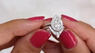 Pear Diamond - The 3rd eye unique diamond wedding ring set