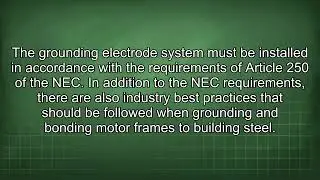 Bonding Motor Frames to Building Steel NEC Explained
