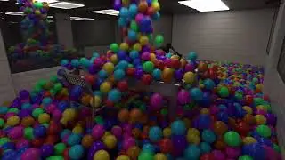 5000 Balls Drop Into an Interrogation Room Slow Motion | Rigid Body Simulation | Blender
