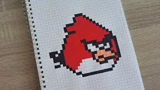 How to draw a pixel art Angry Birds Red
