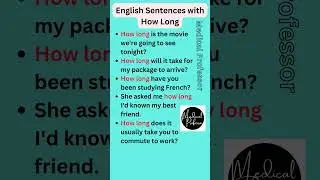 English Sentences with How Long | Daily use English Sentences