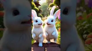 Rabbits walking in the garden #rabbits#life #rabbit #cute #garden #america #usa