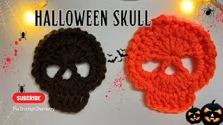 How to Crochet this Easy Halloween Skull Appliqu&eacute; | Quick Beginner Project (Spooky DIY Decor!) 🎃