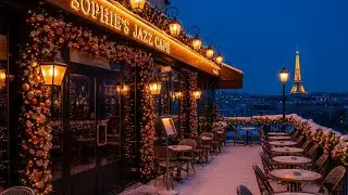 Relaxing Winter Paris Jazz Music at Cozy Coffee Shop Ambience ⛄Jazz Instrumental Music for Studying.