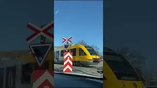 Train crossing 🚆 in Helsing&oslash;r, Denmark 🇩🇰