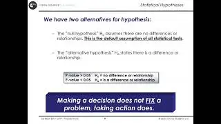 statistical hypotheses (analyse phase)